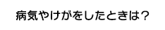 病気やけがをしたときは？